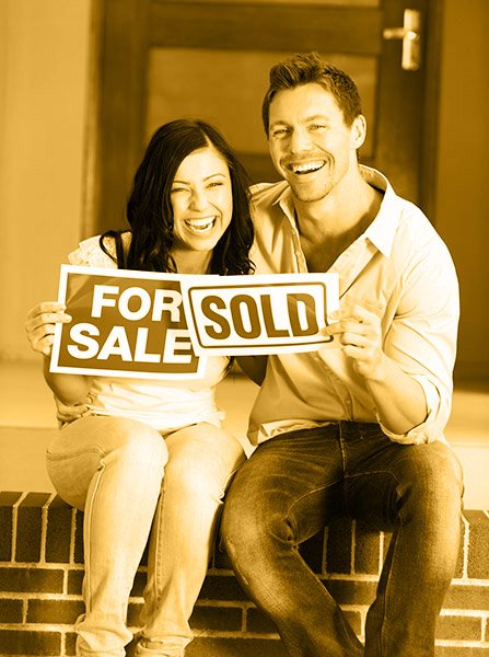 Happy couple sold their home after home inspection